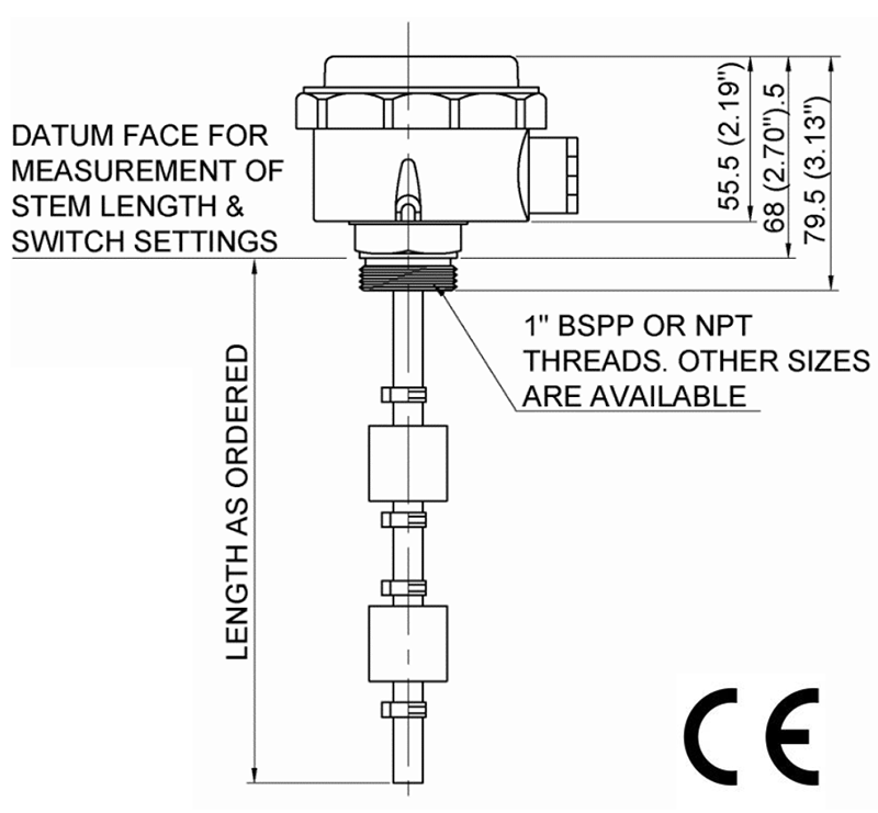 Rochester T/LL70 Vertical Float Switch (chat 1)